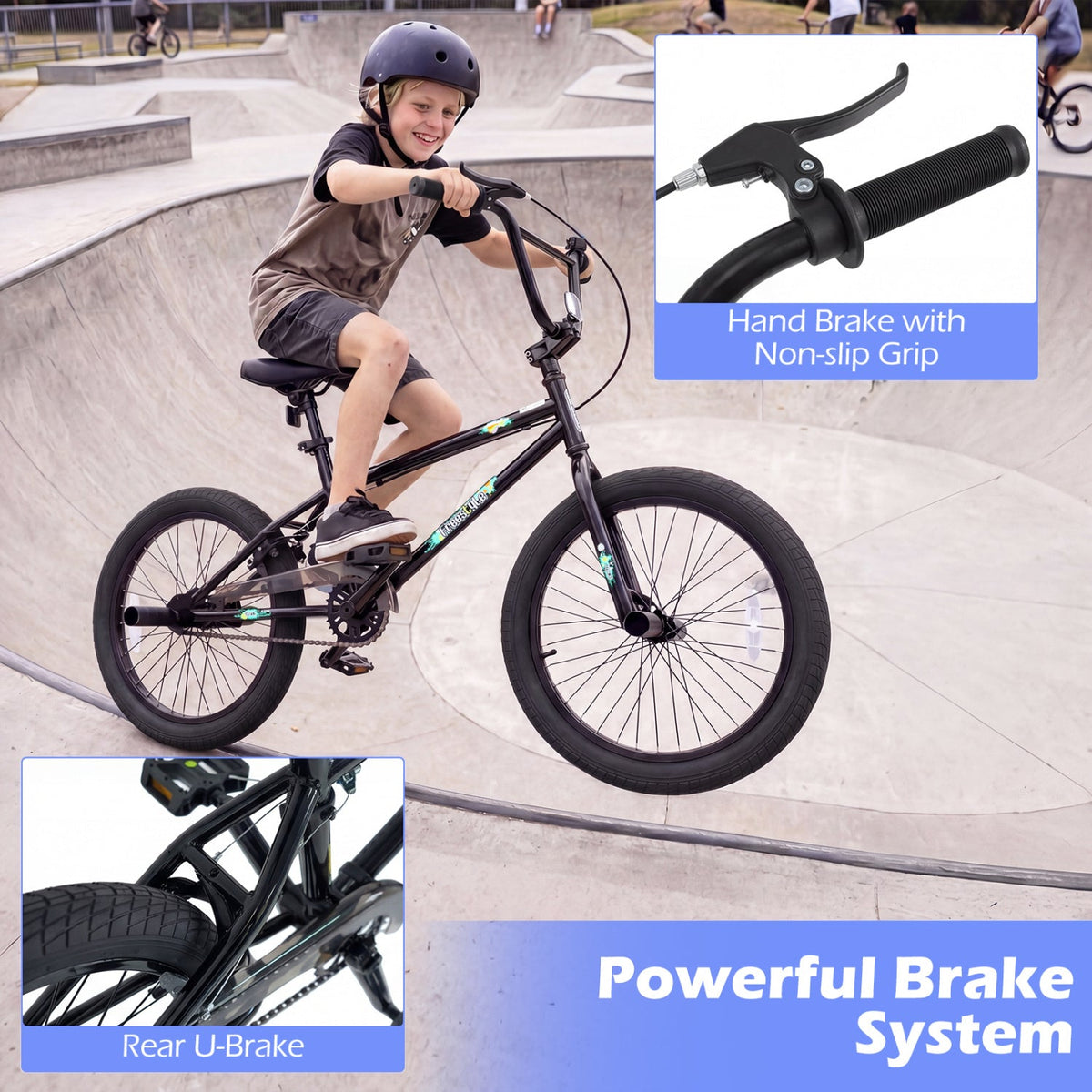 20-Inch BMX Trick Bike with 360° Steering
