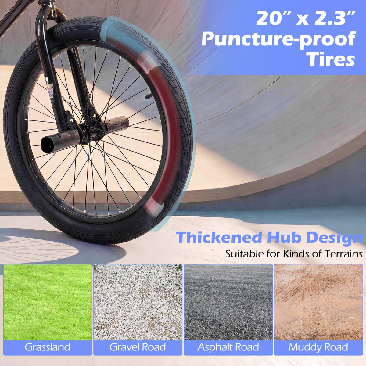 20-Inch BMX Trick Bike with 360° Steering