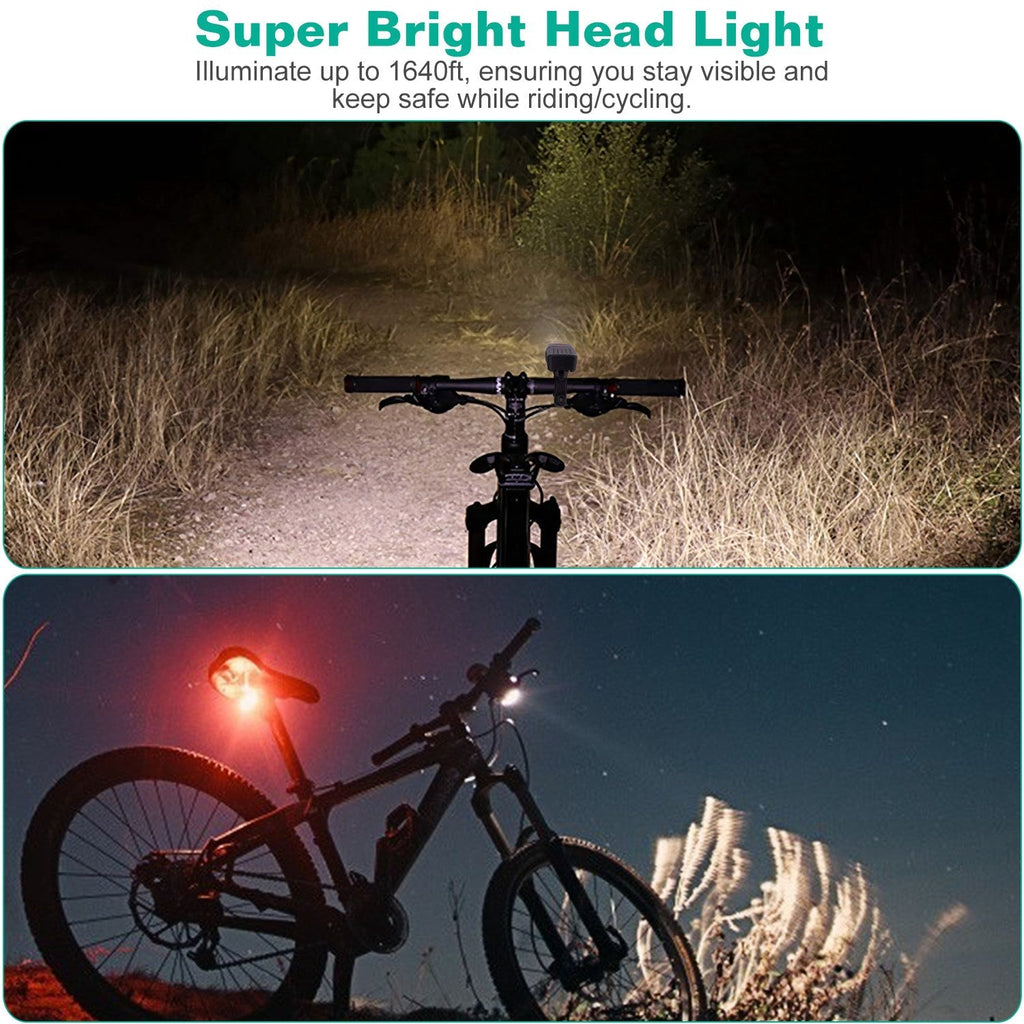 USB Rechargeable Bike Headlight & Taillight Set