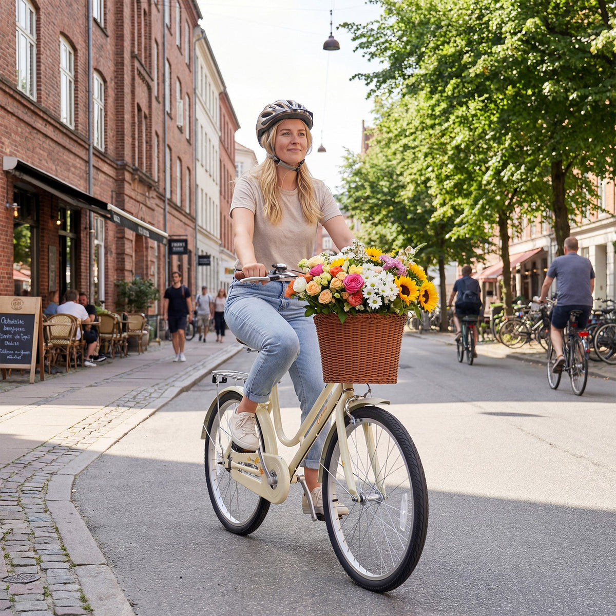 24/26-Inch Beach Cruiser with Basket & Rear Rack