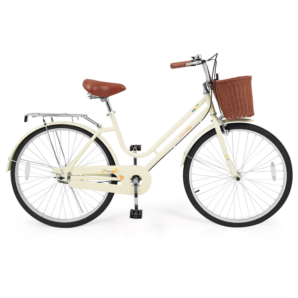 24/26-Inch Beach Cruiser with Basket & Rear Rack