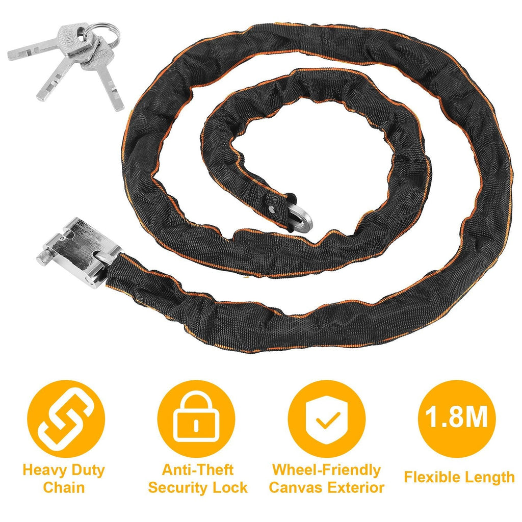 Heavy-Duty 1.8M Bike Chain Lock with 3 Keys