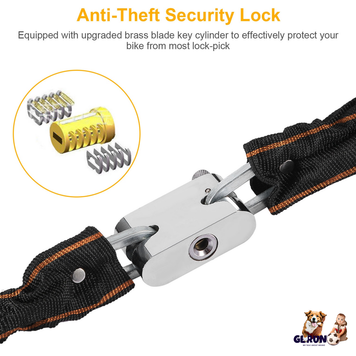 Heavy-Duty 1.8M Bike Chain Lock with 3 Keys