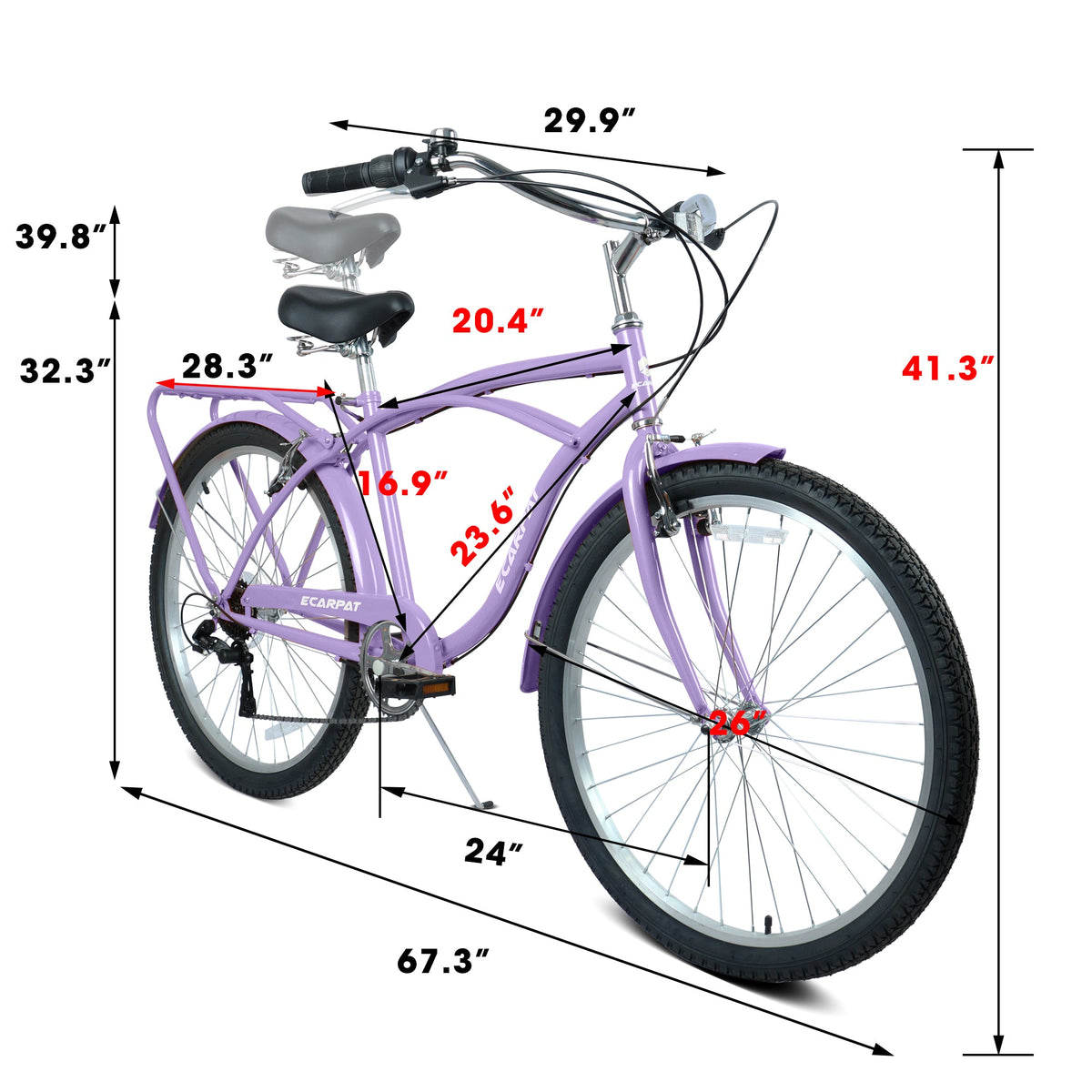 26-Inch 7-Speed Step-Through Beach Cruiser