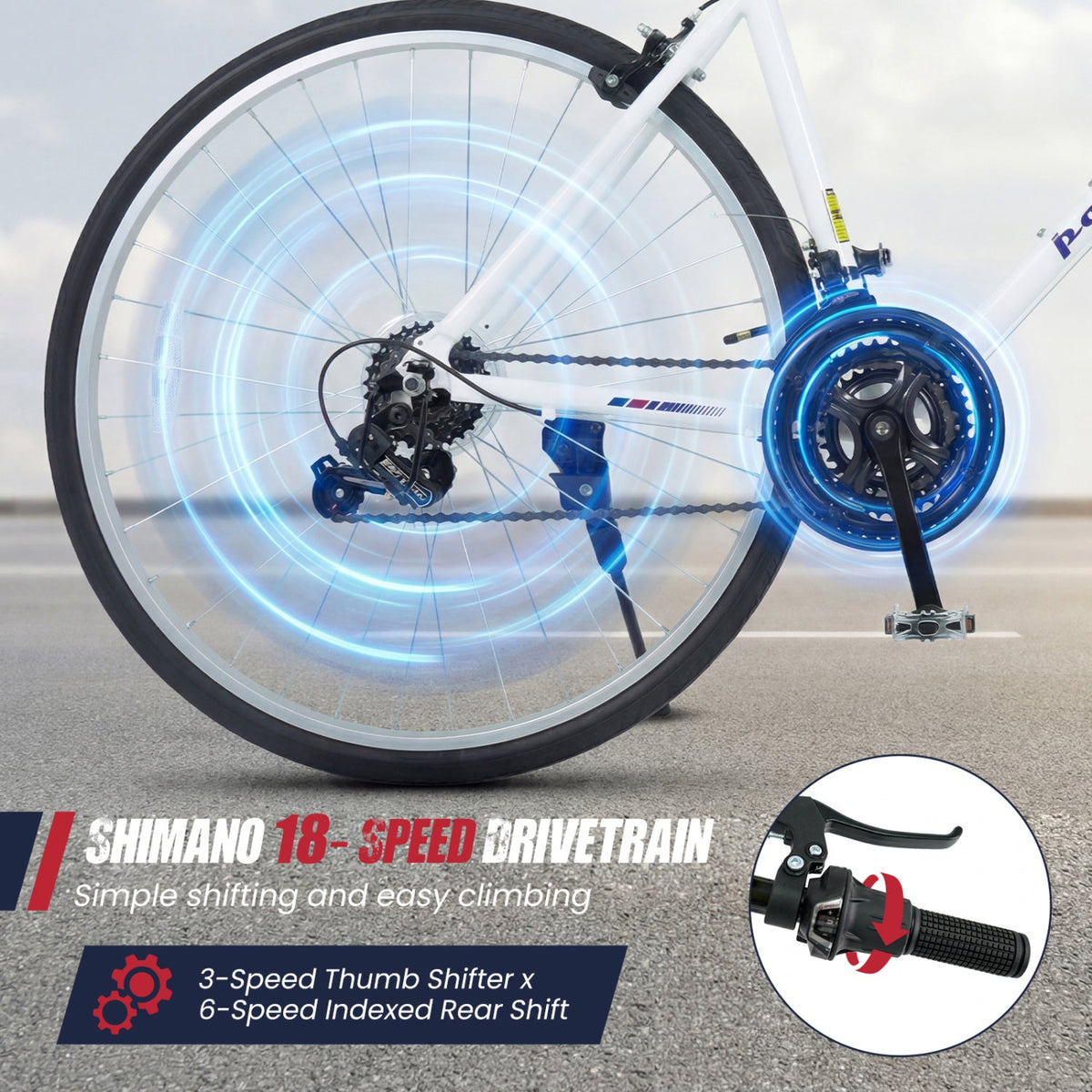 700C 18-Speed Shimano Hybrid City Bike