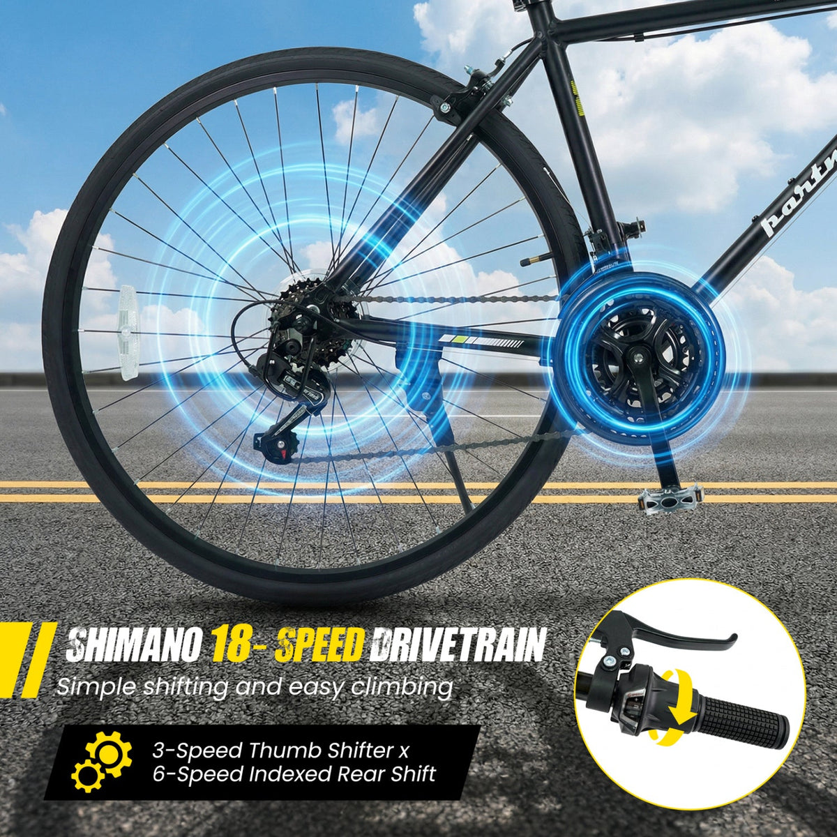 700C 18-Speed Shimano Hybrid City Bike