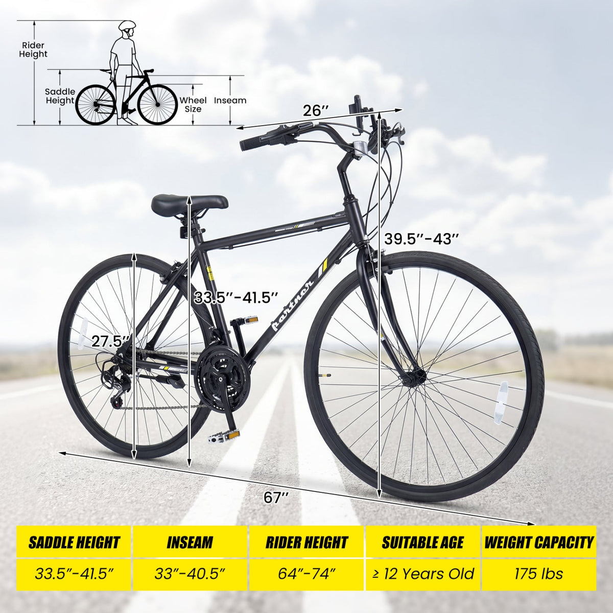 700C 18-Speed Shimano Hybrid City Bike