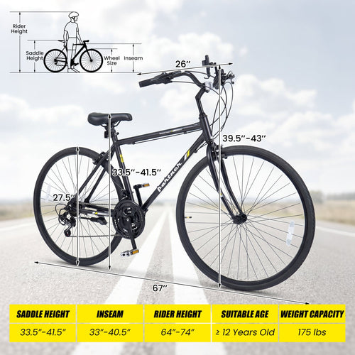 700C 18-Speed Shimano Hybrid City Bike