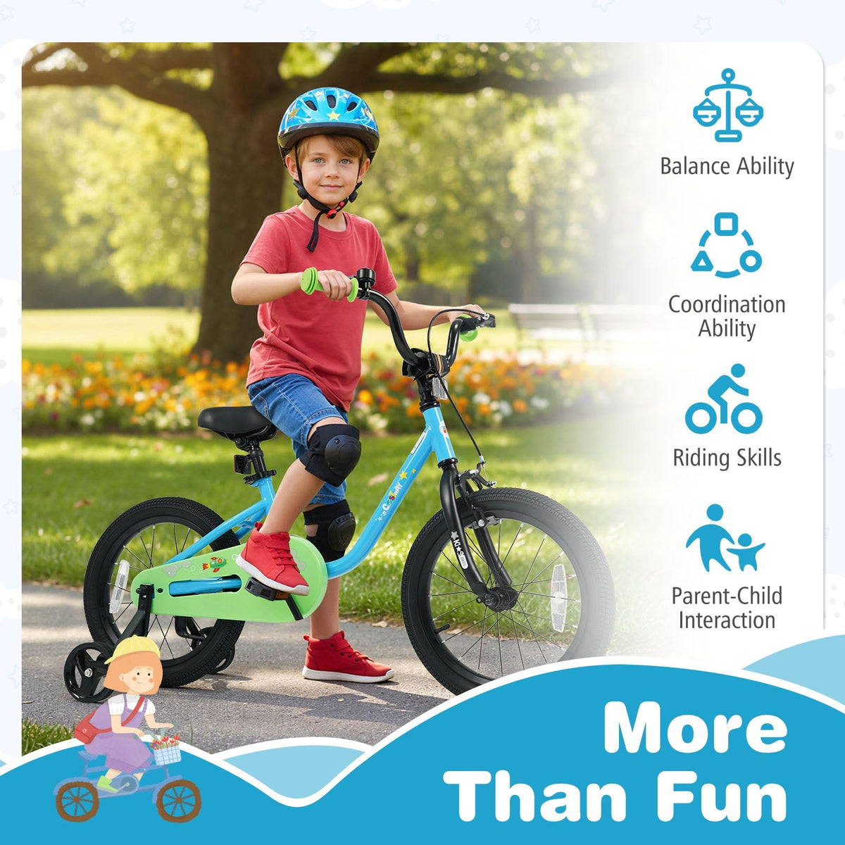 Kids 12/14/16-Inch Bicycle — Blue