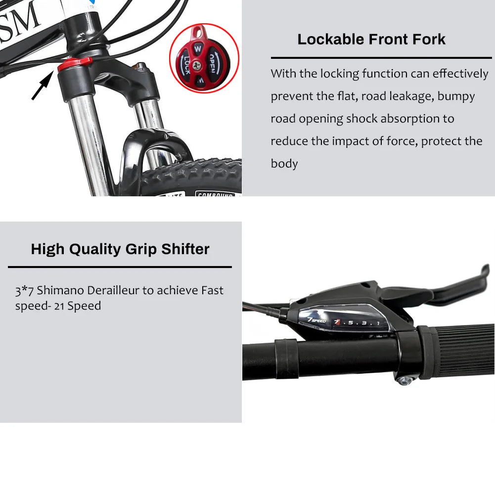 26-Inch 21-Speed Dual-Suspension Mountain Bike — Premium
