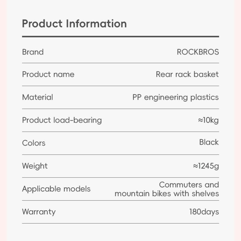 ROCKBROS 30L Lightweight Rear Cargo Basket