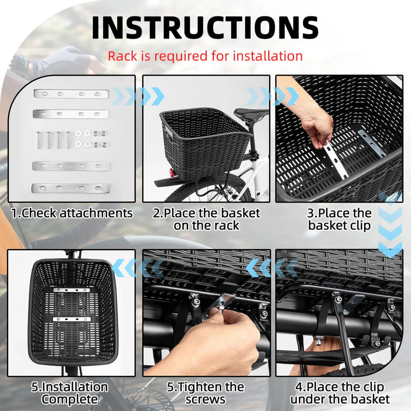 ROCKBROS 30L Lightweight Rear Cargo Basket