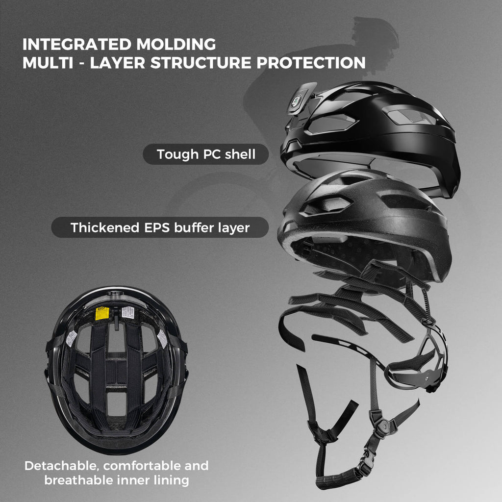 Smart Bike Helmet with Remote-Controlled Warning Lights