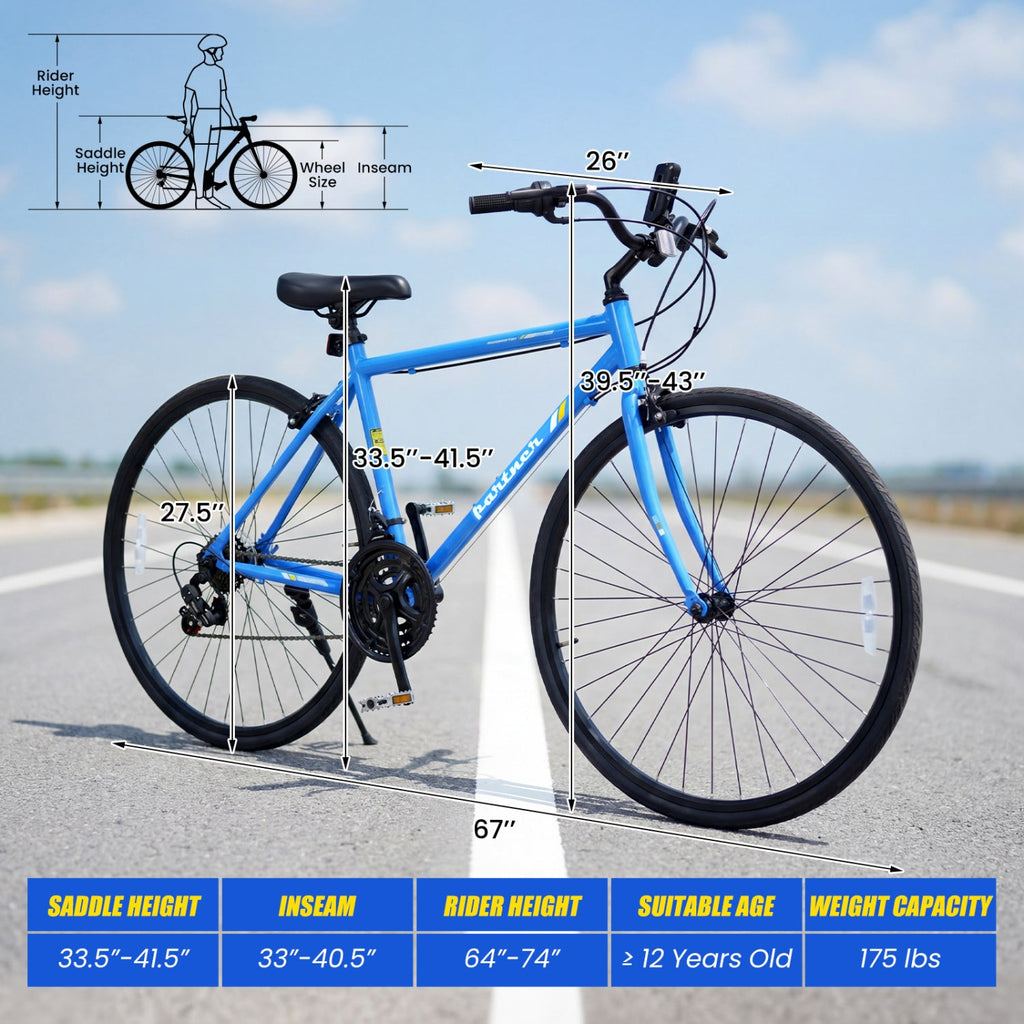 700C 18-Speed Shimano Hybrid City Bike