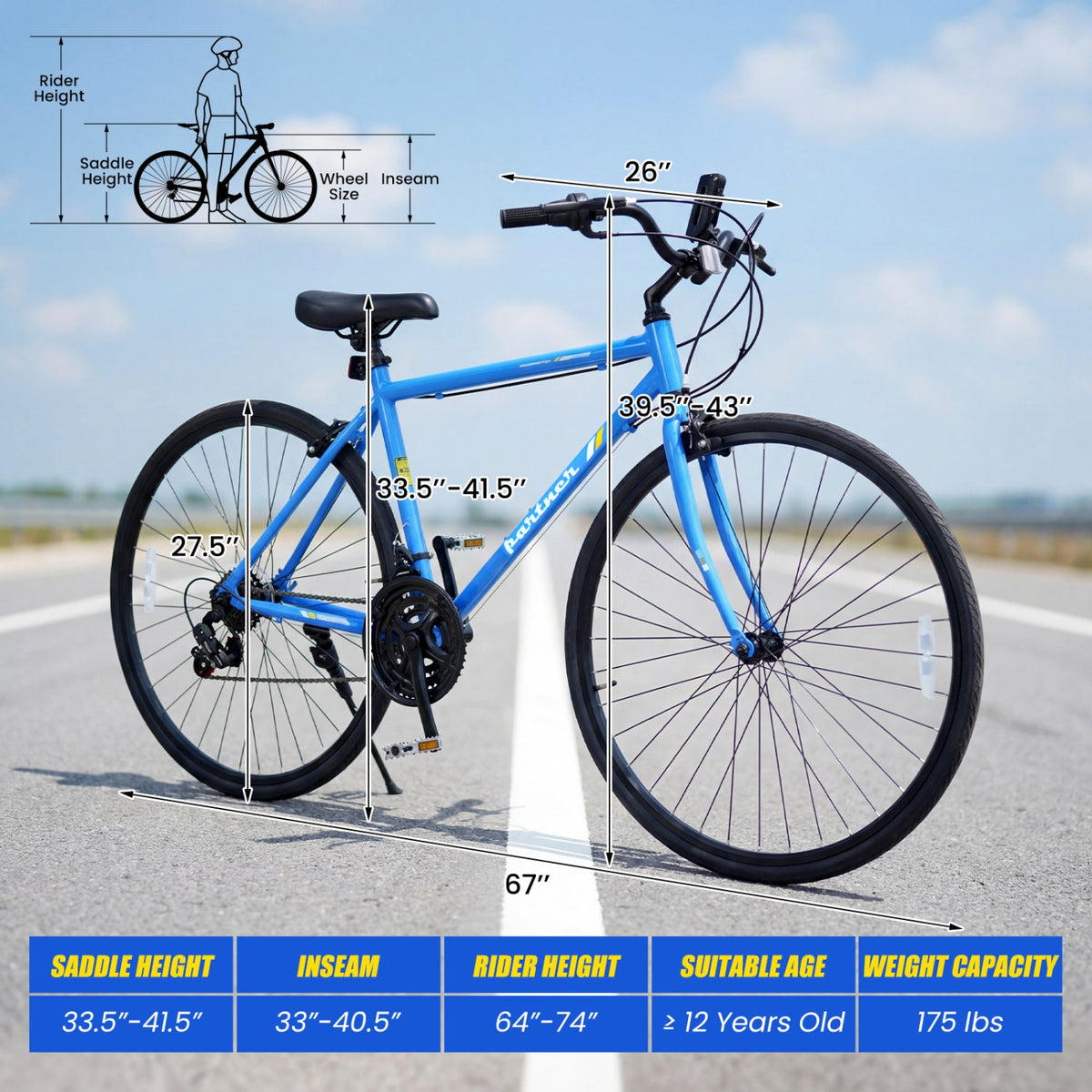 700C 18-Speed Shimano Hybrid City Bike